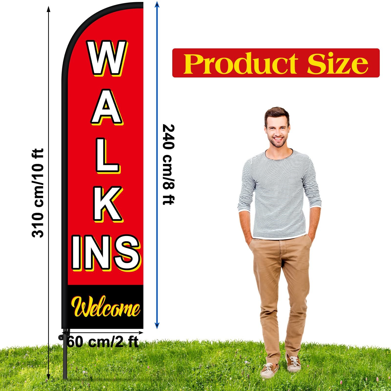 « Barbershop Swooper Flag Kit WalkIns Welcome Feather Banner for Outdoor Ads »