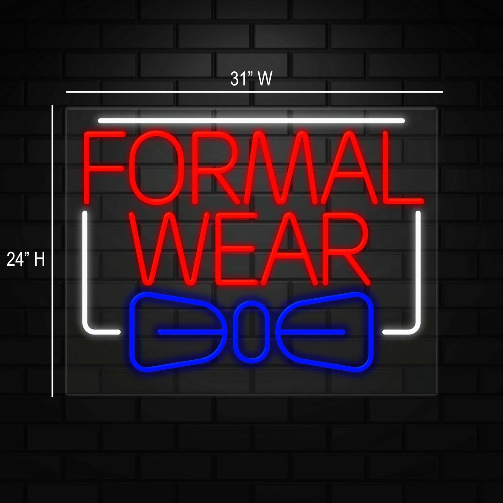 Formal Wear Neon Sign for Retail Displays | LED Flex Neon | 31&Prime;W x 24&Prime;H x 1&Prime;D