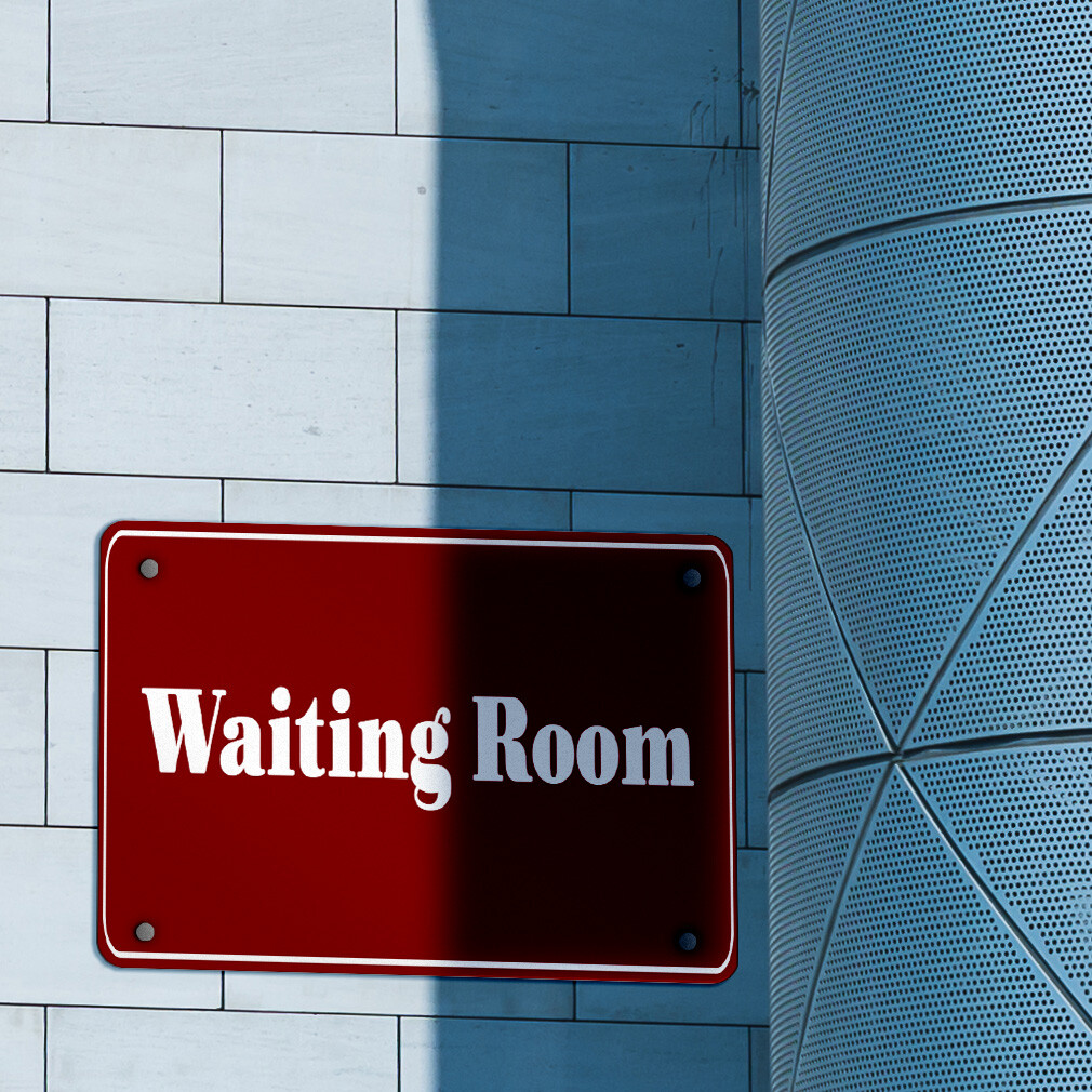 Aluminum Horizontal Metal Sign Waiting Room B Business Feature Department