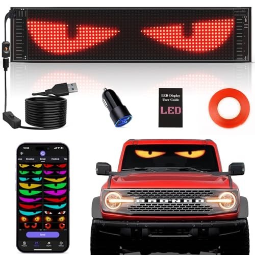 Programmable LED Car Eyes 15×4 Full Color Scrolling Text Sign Bluetooth APP