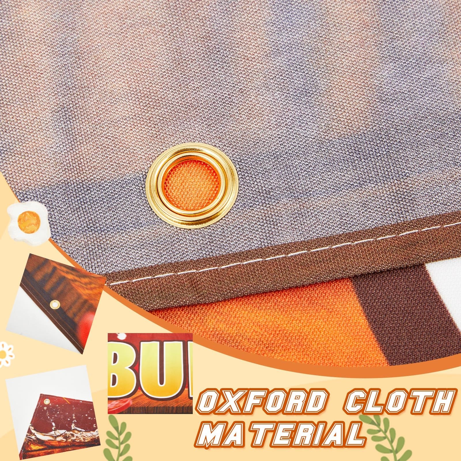 Tegeme Burgers Banners 2 X 10 Ft/ 24 X 120 Inch Large Oxford Fabric Polyester