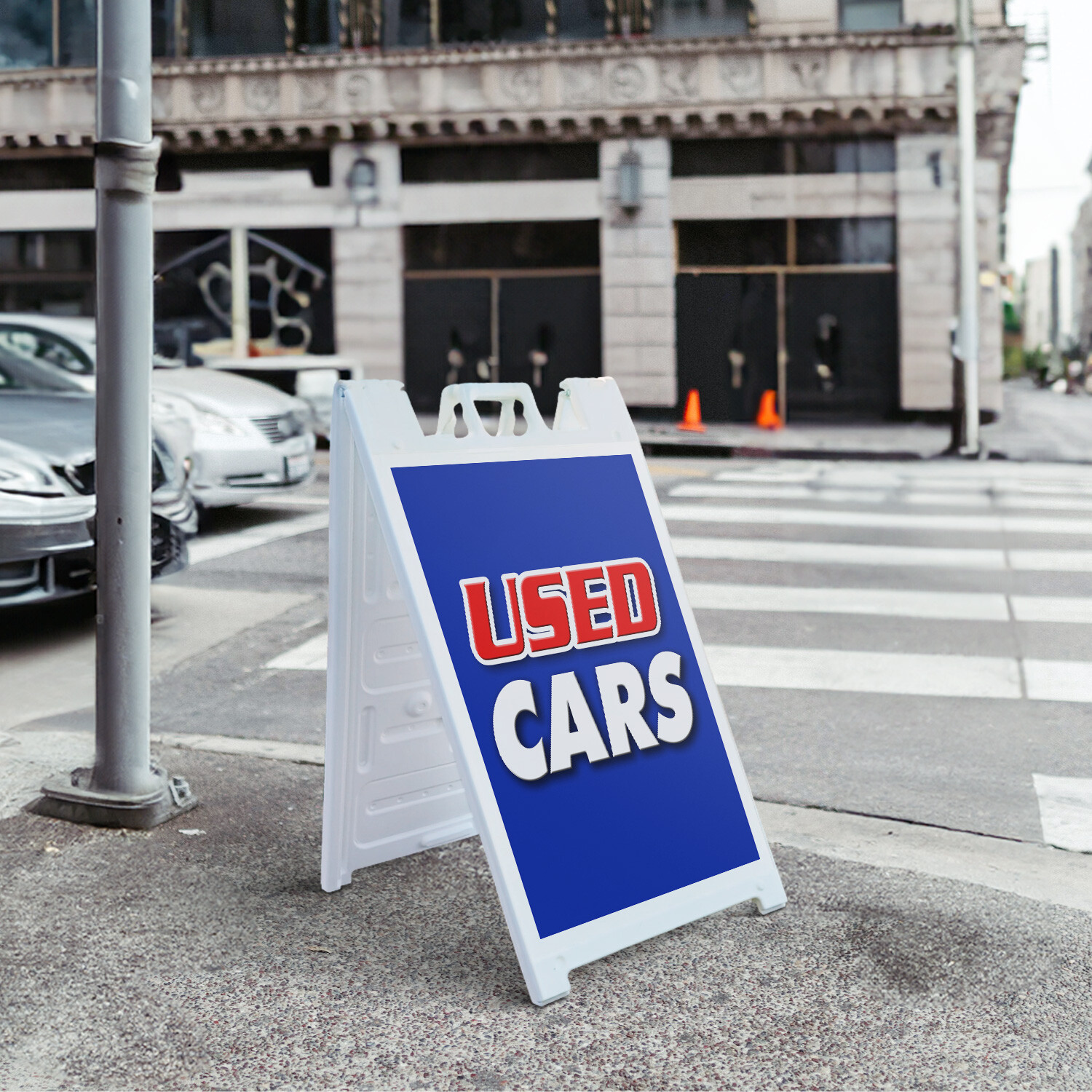 A-frame Sidewalk Used Cars 24&Prime; x 36&Prime; Double Sided A-Frame Sidewalk Sign
