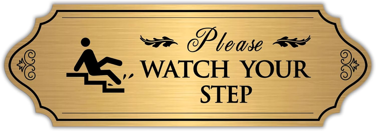 Self-Adhesive Waterproof « Watch Your Step » Sign for Indoor/Outdoor Use