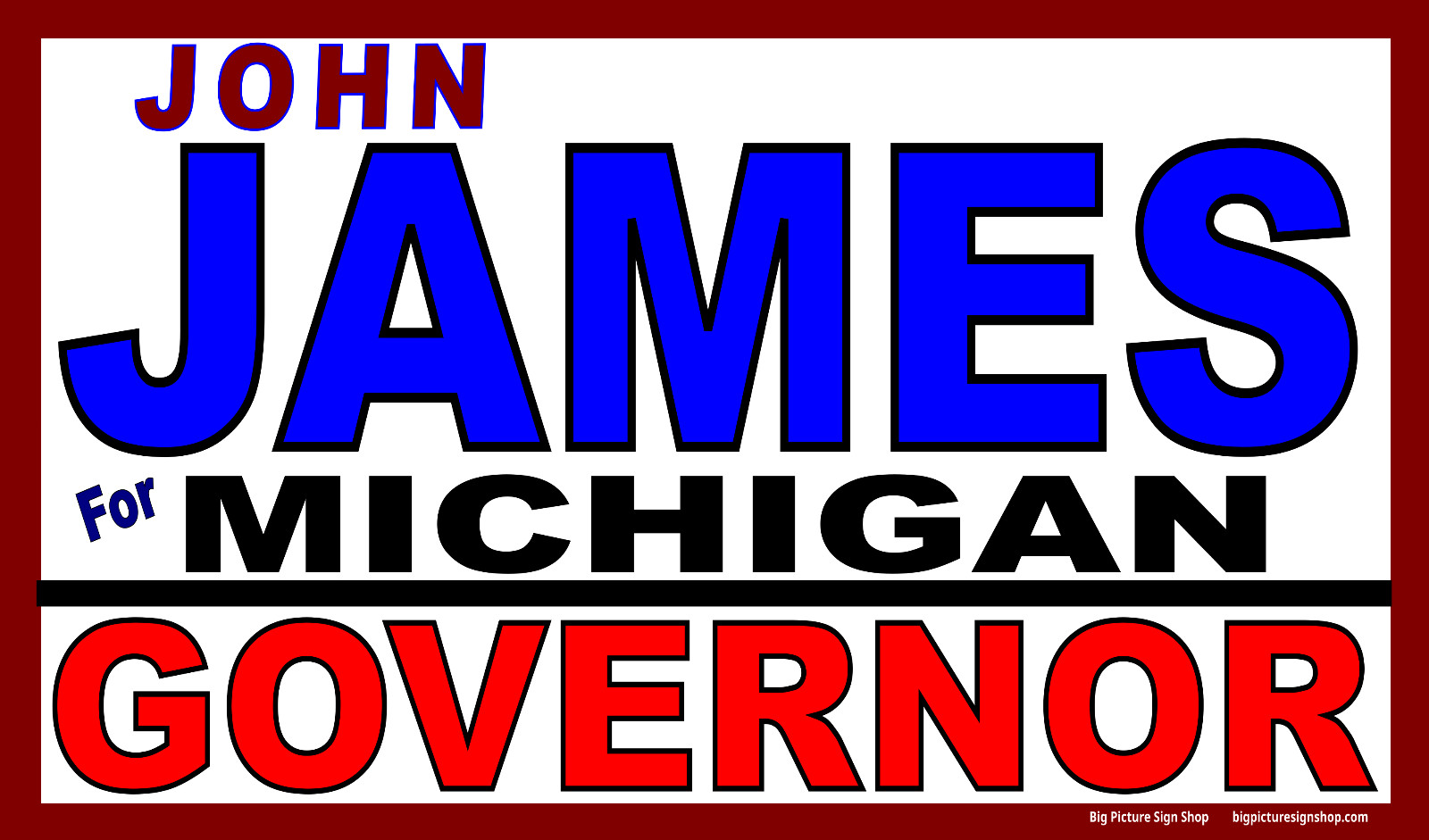John JAMES for MICHIGAN GOVERNOR – MAGA Banners-LARGE-Fast Shipping-USA MADE-30