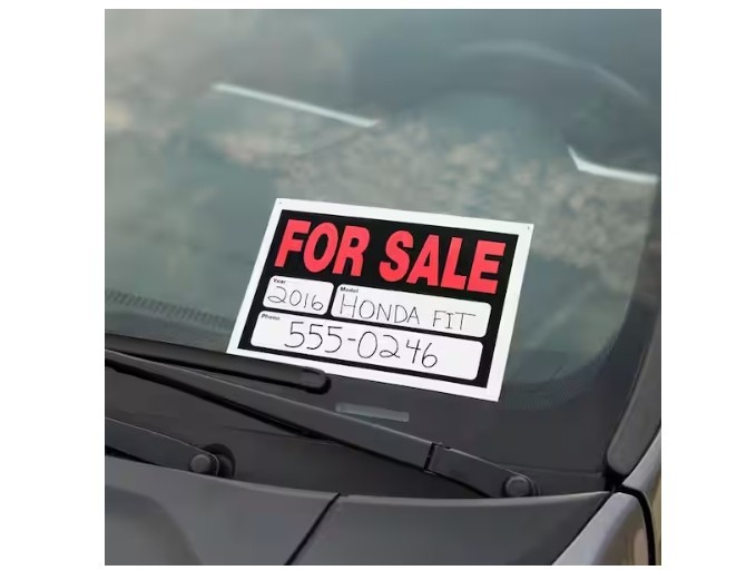 8&Prime; x 12&Prime; Plastic Auto for Sale Sign – Durable and Weather-Resistant