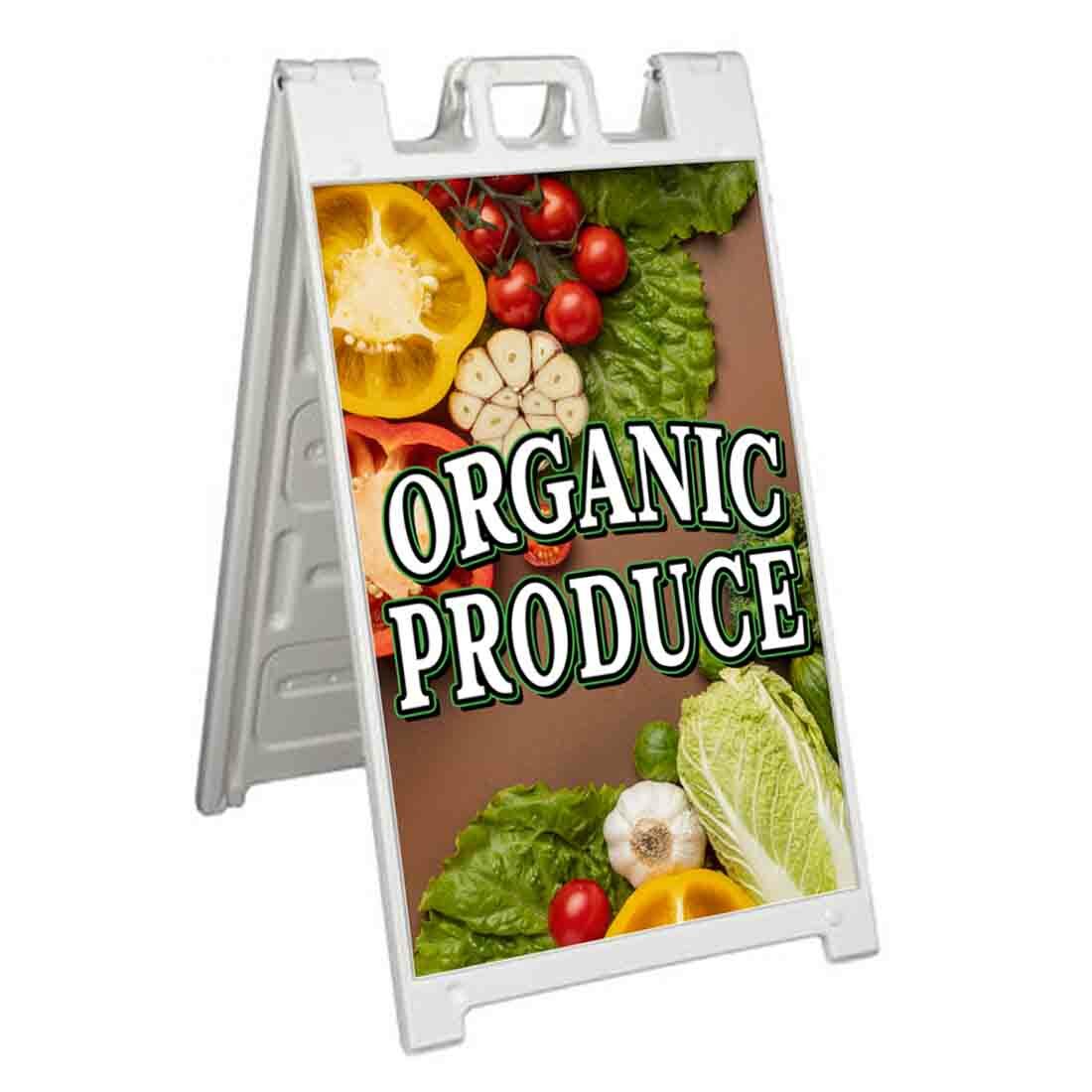 ORGANIC PRODUCE Signicade 24×36 Aframe Sidewalk Sign Banner Decal VEGETABLES