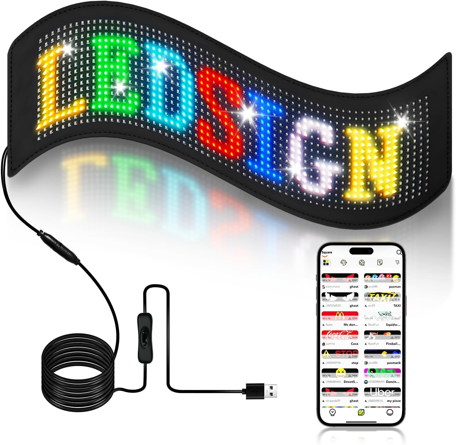 LED Sign, 15 »X4 » Programmable LED Sign with Bluetooth APP Control – Huge Brigh