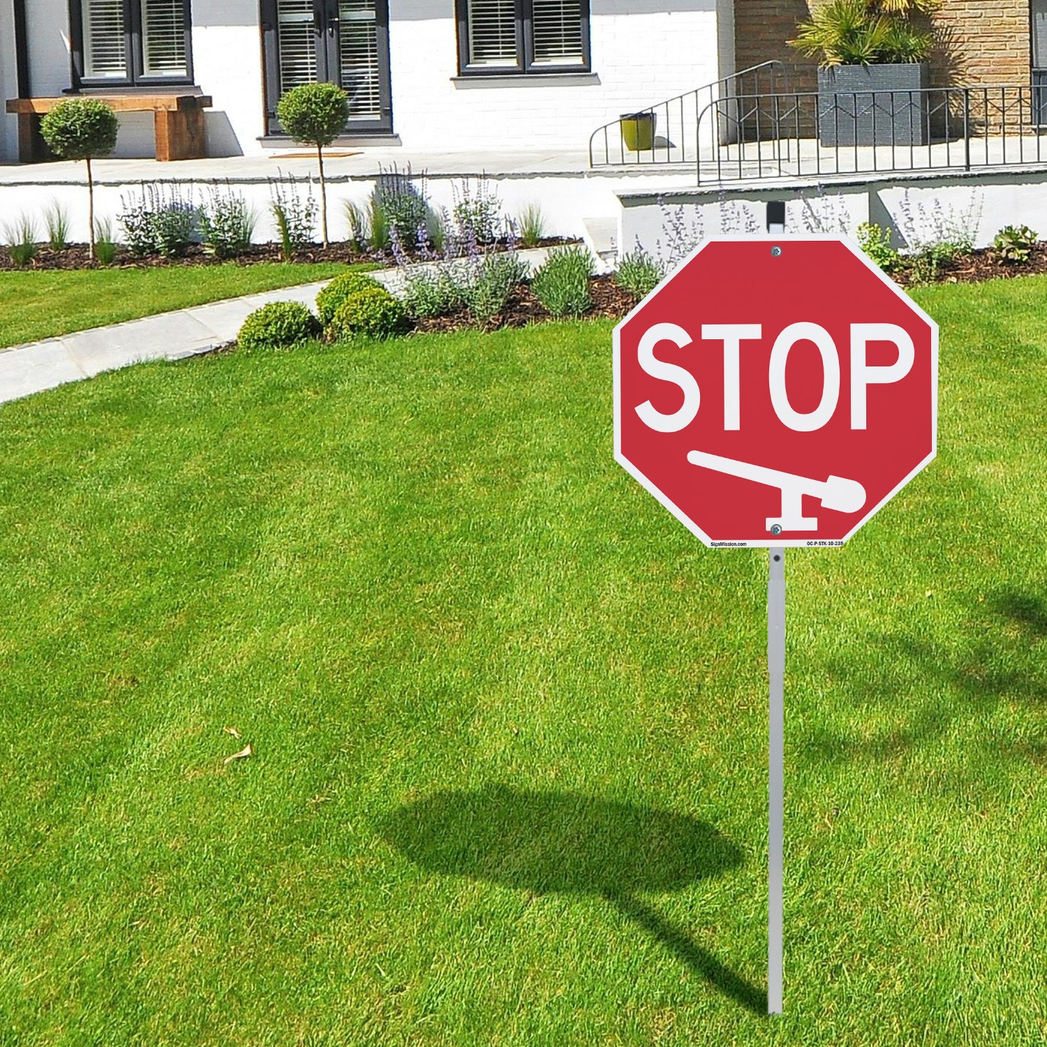 Stop Octagon Sign With Stake Weather Resistant UV Protected for Workplace