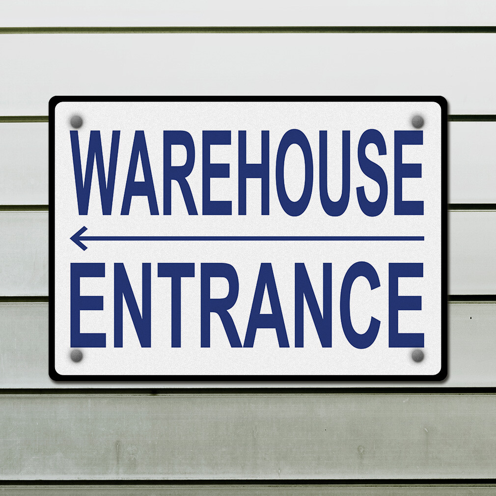 Horizontal Metal Sign Left Directional Brushed Aluminum A Warehouse