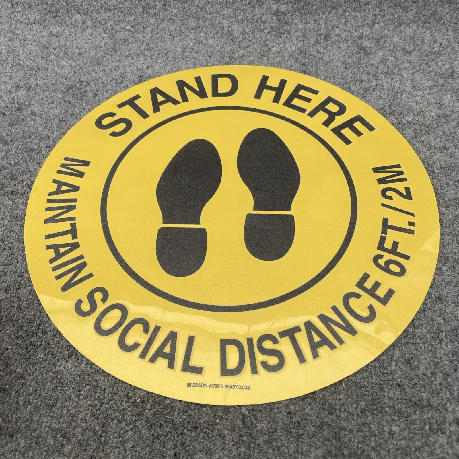 Lot Of 10 – Brady 170215 Maintain Social Distance 6Ft./2M Sign Black/Yellow New