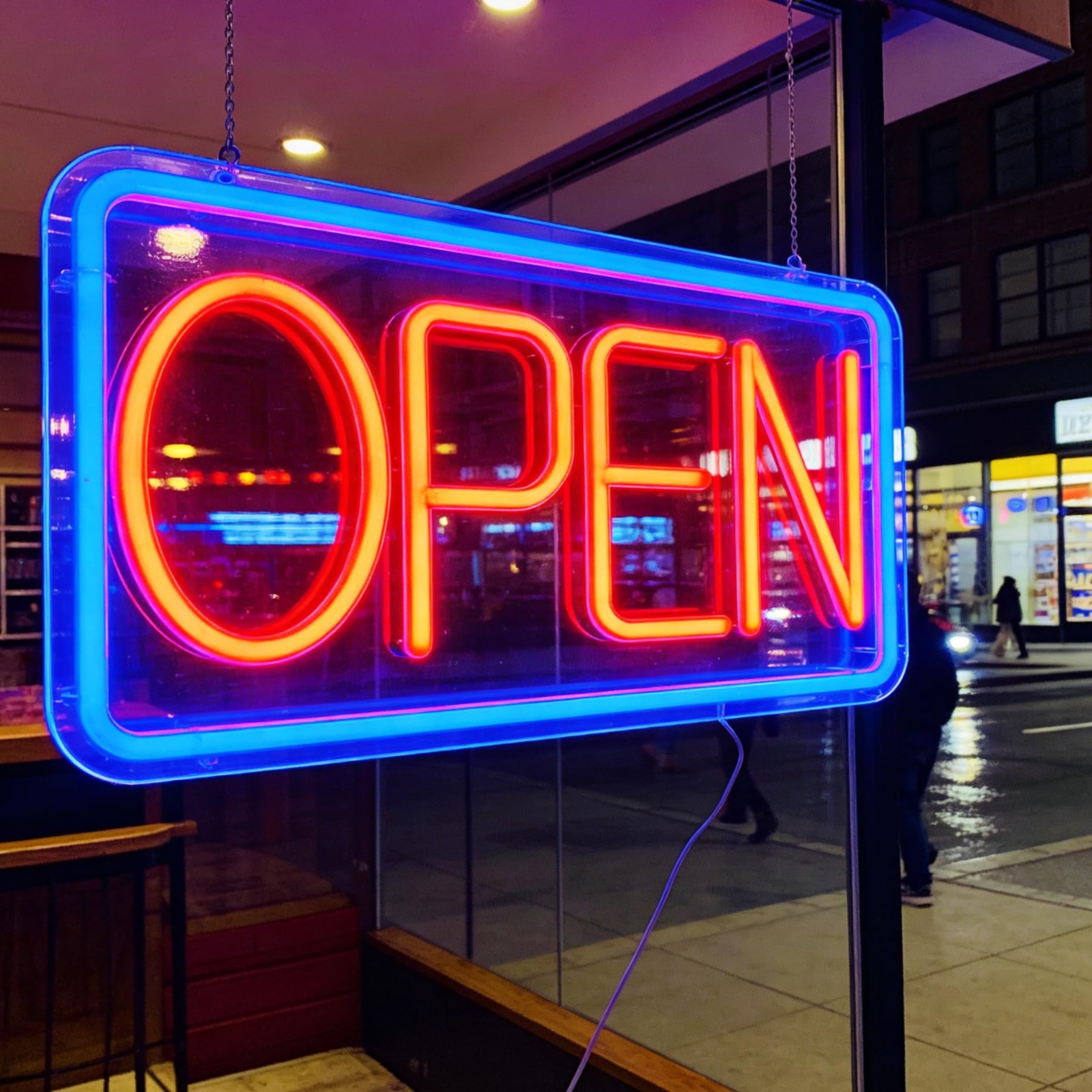 Neon Open Sign LED for Business – 16.5&Prime;x9&Prime; with Open/Closed Hours, Light for Sto