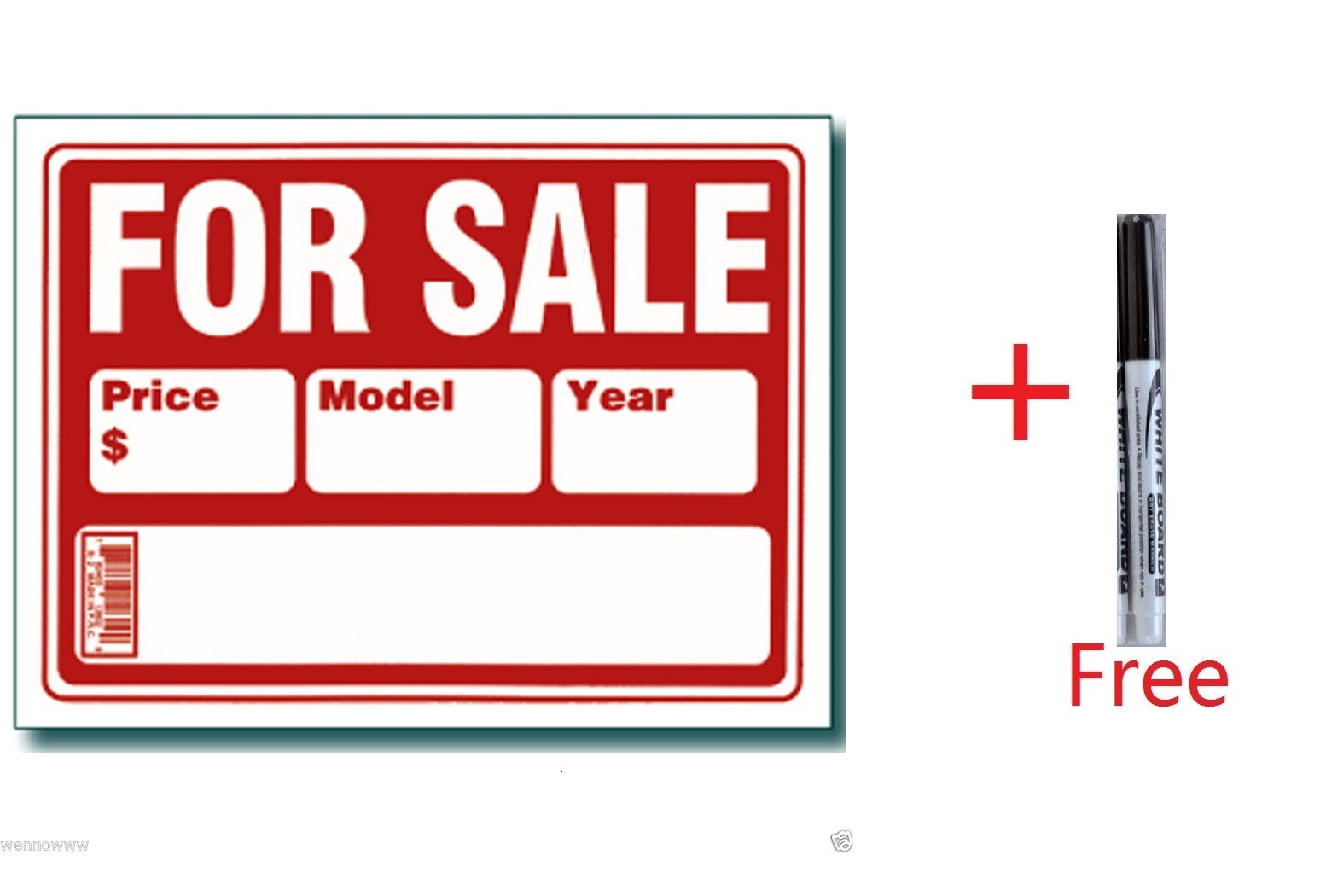 Buy 5 Pcs 9×12 Inch Plastic « For Sale »Sign GET a Free erasable marker