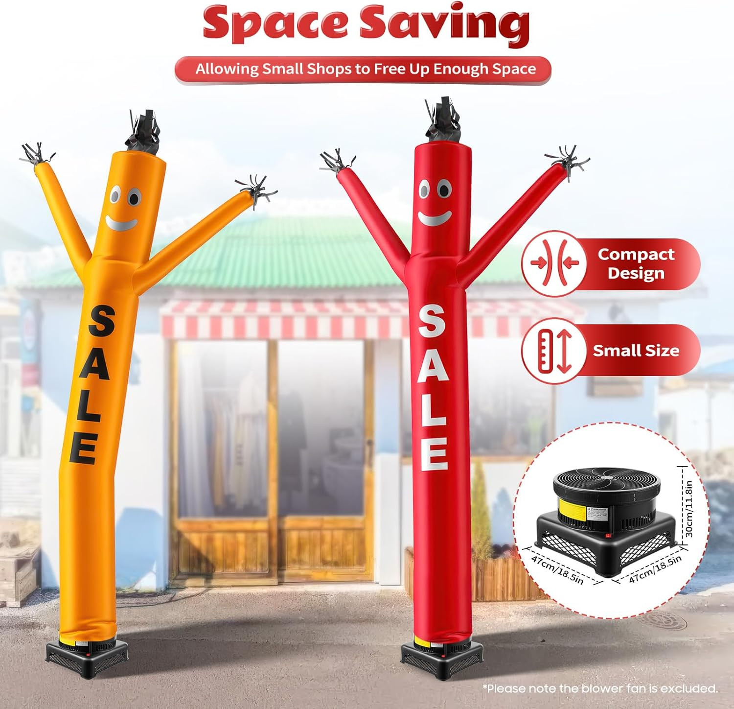 Inflatable Tube Man Blower, Inflatable Balloon Fan, Sky Dancer Blower for Waving
