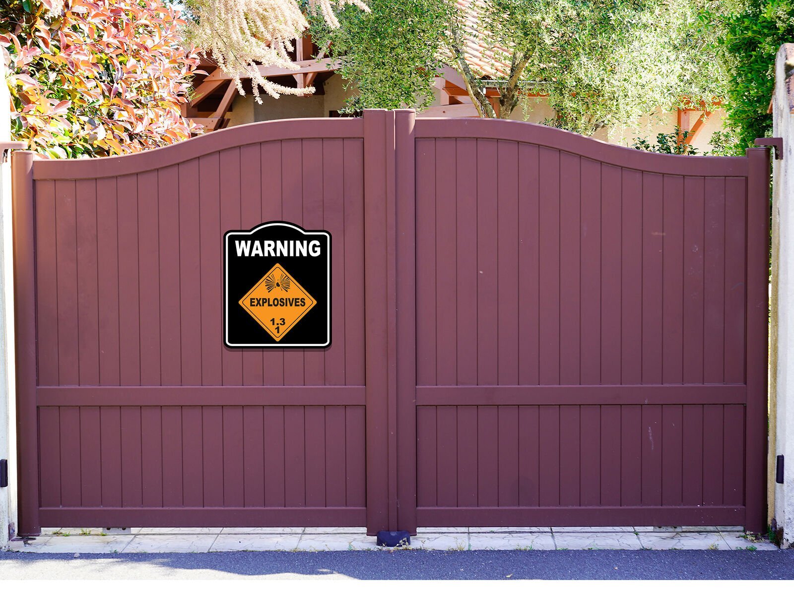 Warning_Explosives_1.3_orange_safty_osha_danger_black Aluminum Composite Sign