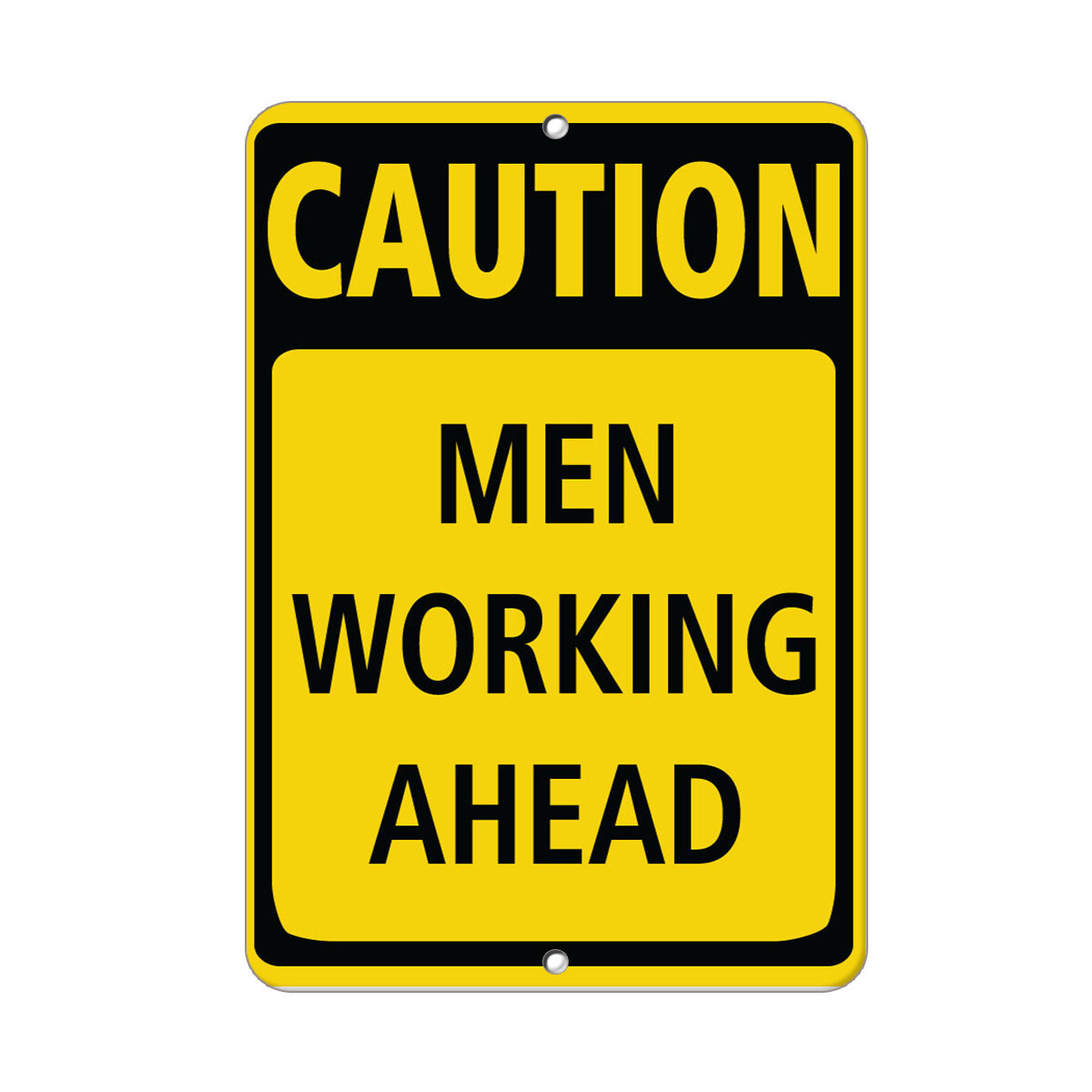 Vertical Metal Sign Multiple Sizes Caution Men Working Ahead Hazard at Work