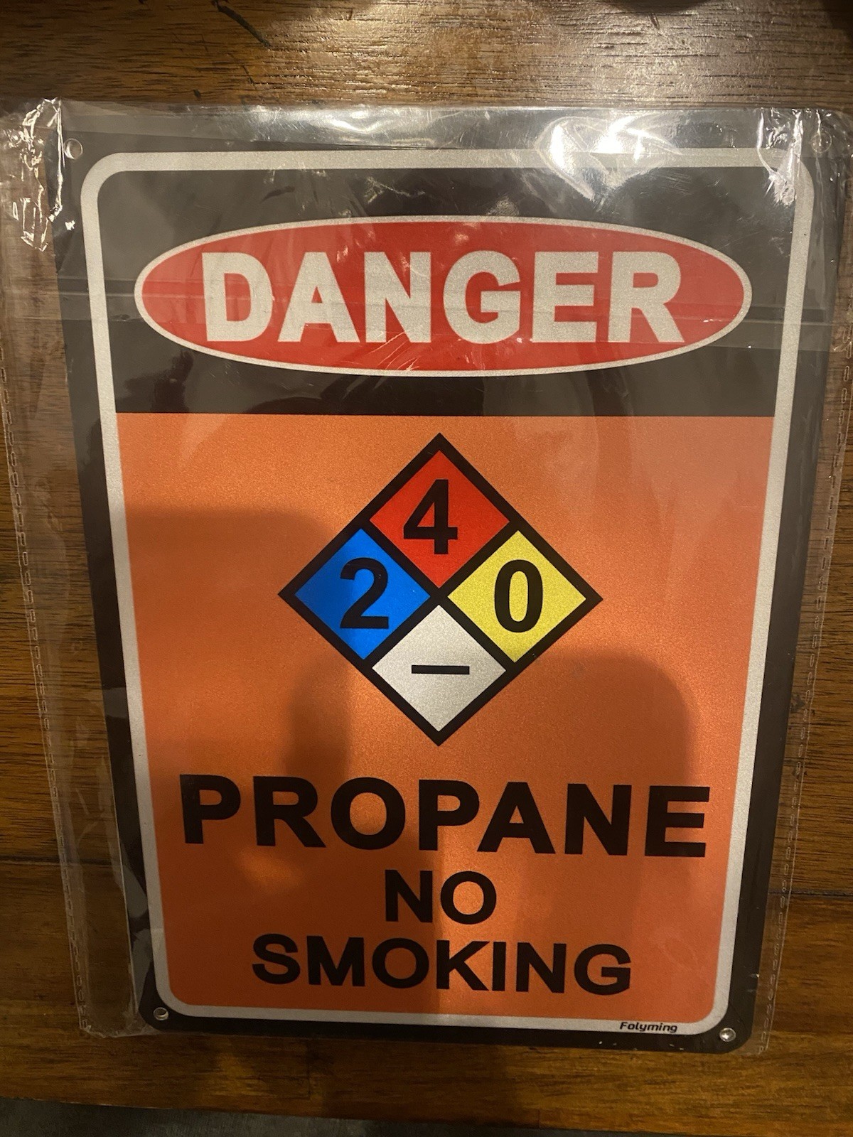 Danger Propane Metal Sign 8×12 Inches No Smoking NEW In Plastic Thin