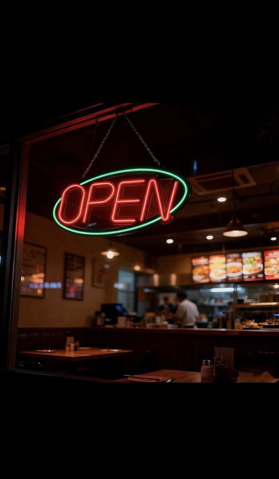 ASBAVA Super Bright LED Open Sign Day or Night (RED and GREEN) 32”x15”