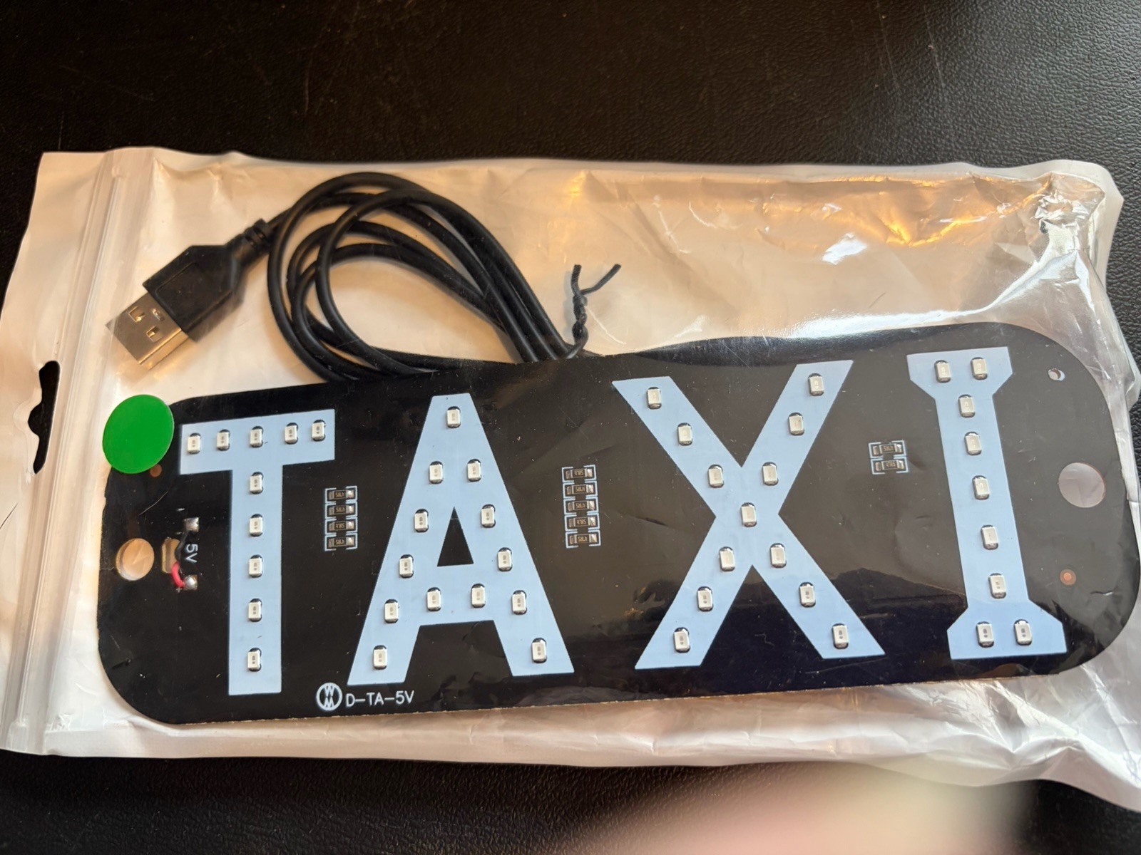 Taxi LED Light Sign with suction for Windshield Car USB Port