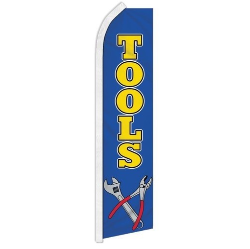 Pack of 2 Tools Swooper Feather Flutter Advertising Flag Hardware Store Blue