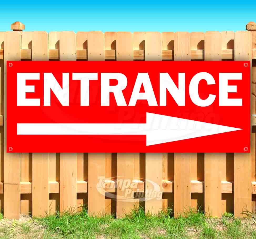ENTRANCE Advertising Vinyl Banner Flag Sign Many Sizes ARROW
