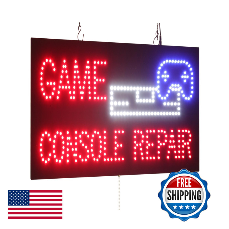 Game Console Repair Sign 24X12 60X30Cm Topking Led Neon Florescent Signage