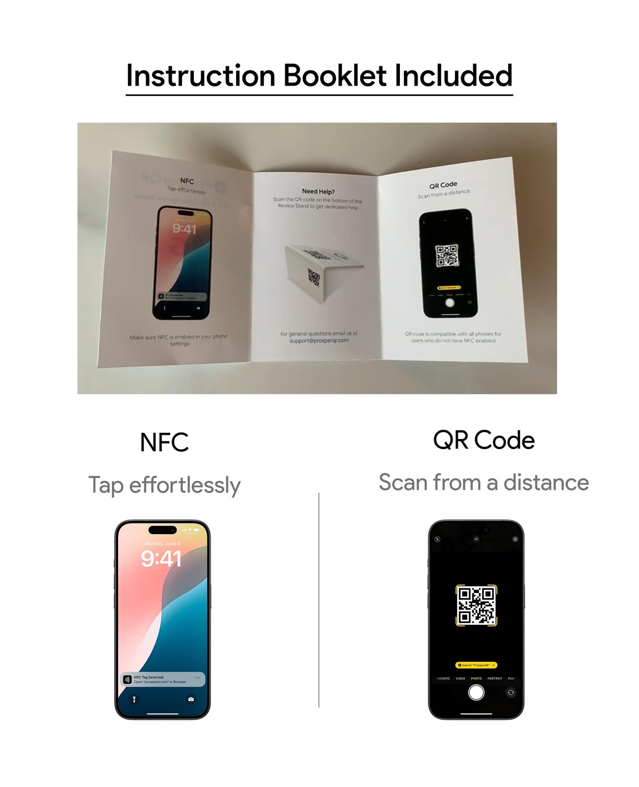Google Review Stand – NFC & QR Code, Easy Setup, For All Businesses (3-Pack)