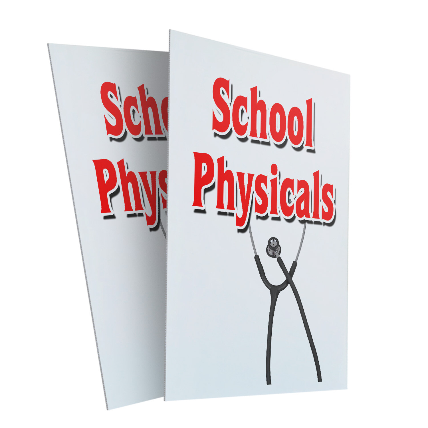 A-frame Sidewalk School Physicals 24&Prime; x 36&Prime; Double Sided A-Frame Sidewalk Sign