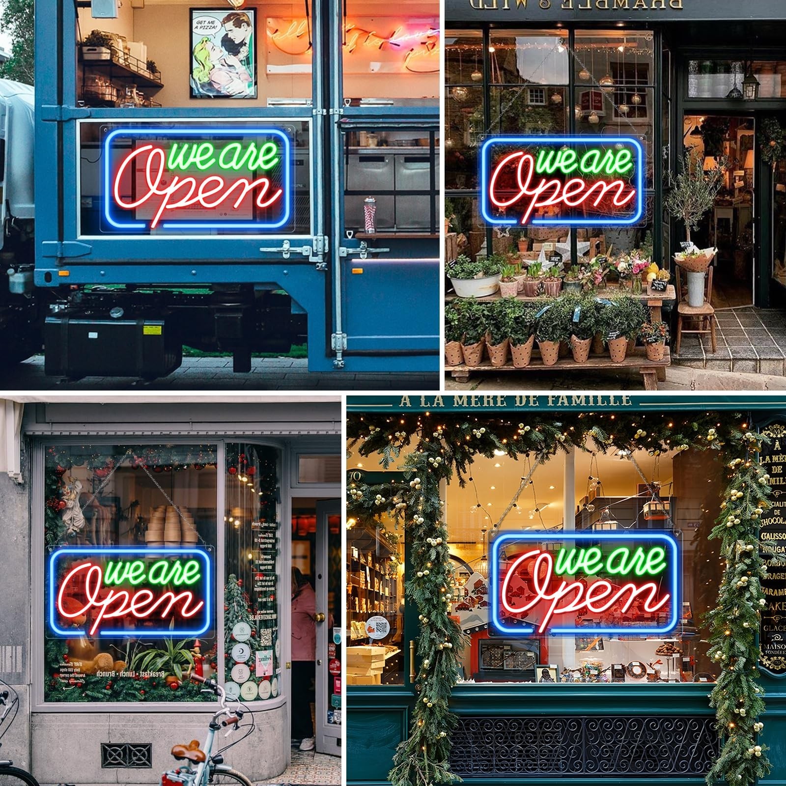 Neon We Are Open Signs for Business, 16.5 »x 9 » Open Sign LED, Super Bright …