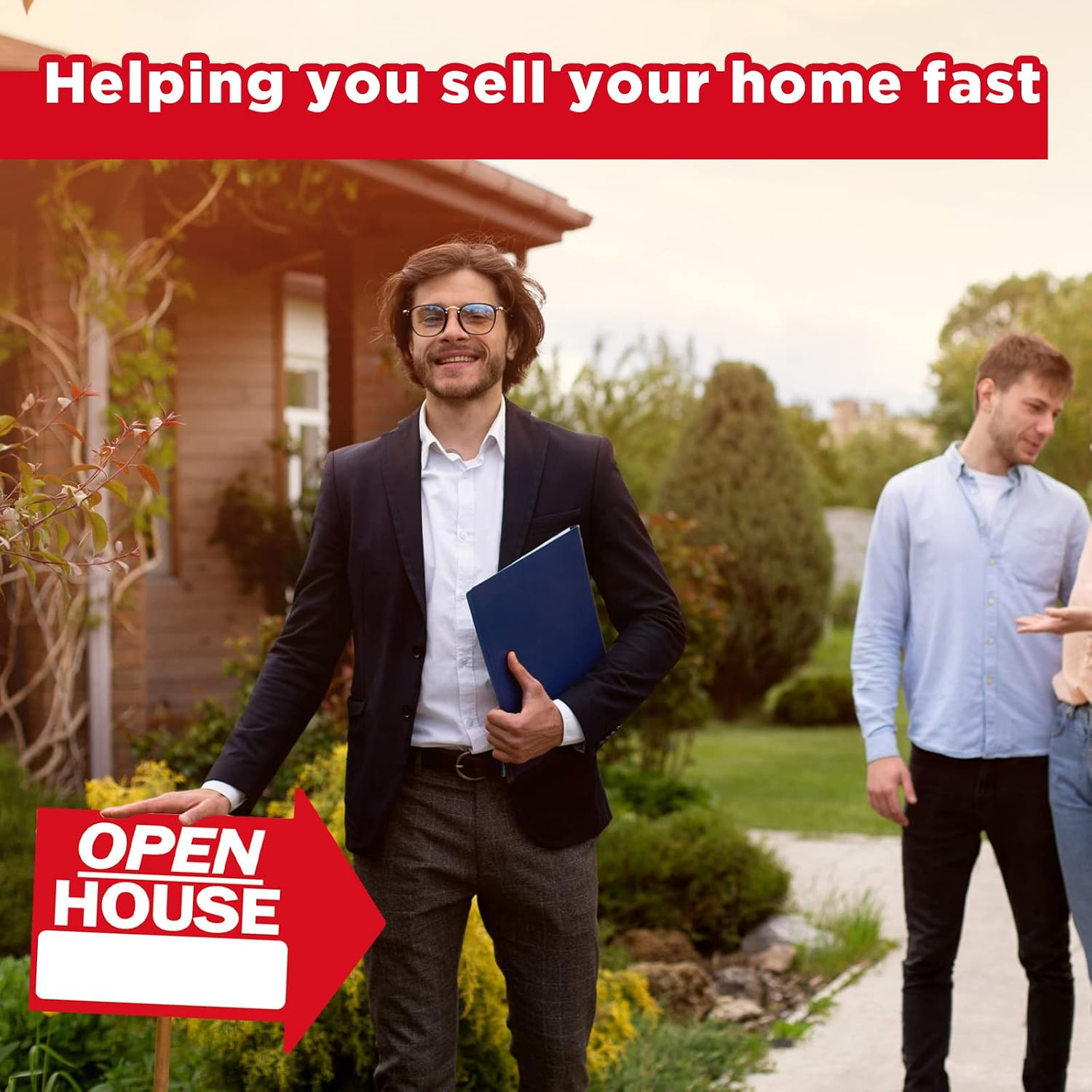 14 Pcs Open House Signs for Real Estate 18 X 24 Inch Double Sided Arrow Shape Di