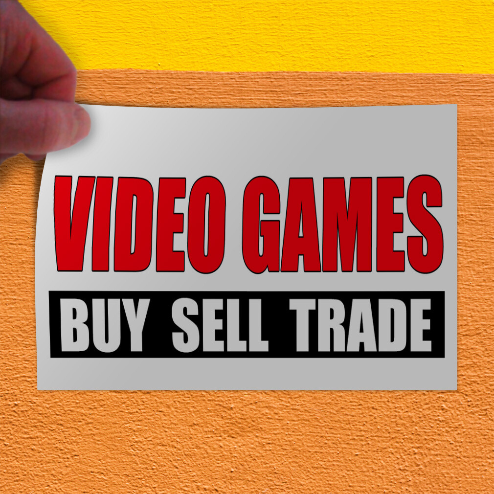 Decal Stickers Video Games Buy Sell Trade Promotion Business Store Sign Label
