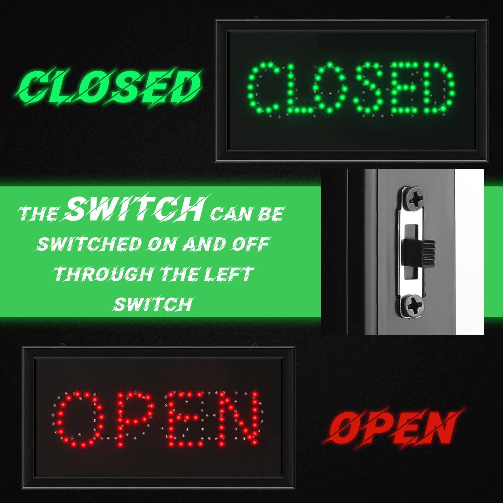 Open Closed Signs for Business LED Open Closed Sign Light Open and Closed Sign