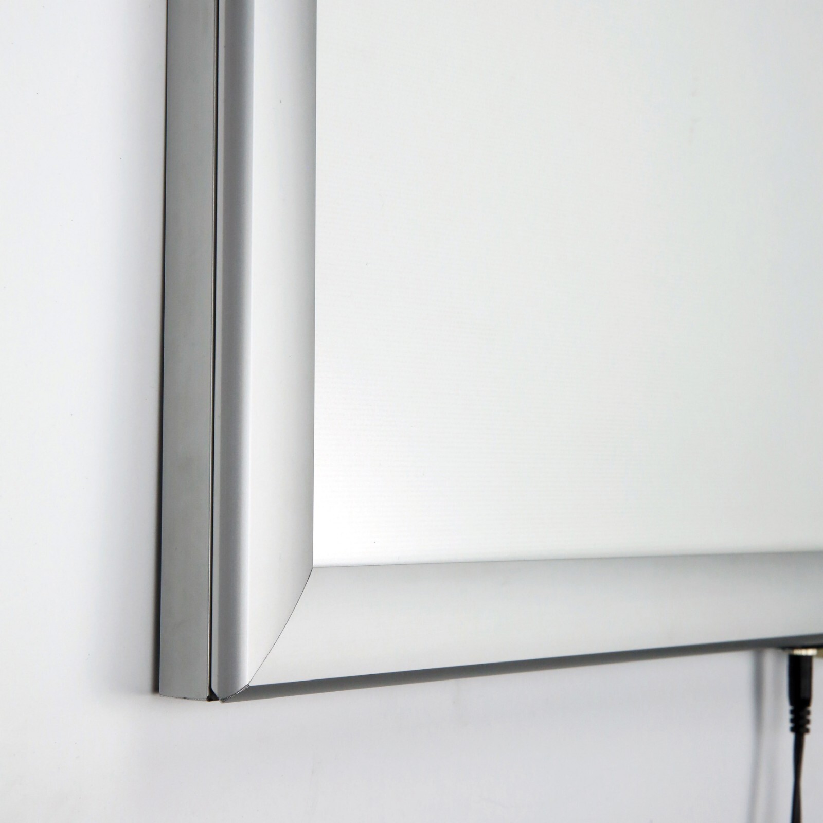 Smart LED Backlit Poster Frame 36×48&Prime; � Front Loading Silver Aluminum Anti-Glare