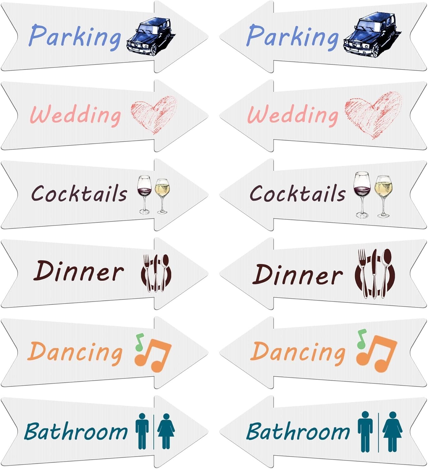 DIY Arrow Yard Signs 3-Pack with Stakes for Weddings & Events