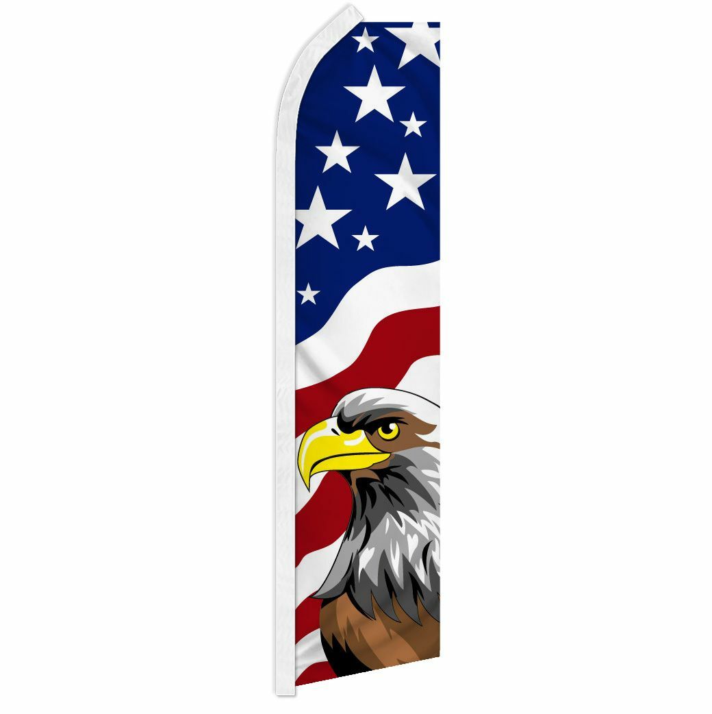 « USA EAGLE » advertising super flag swooper banner business sign America bird