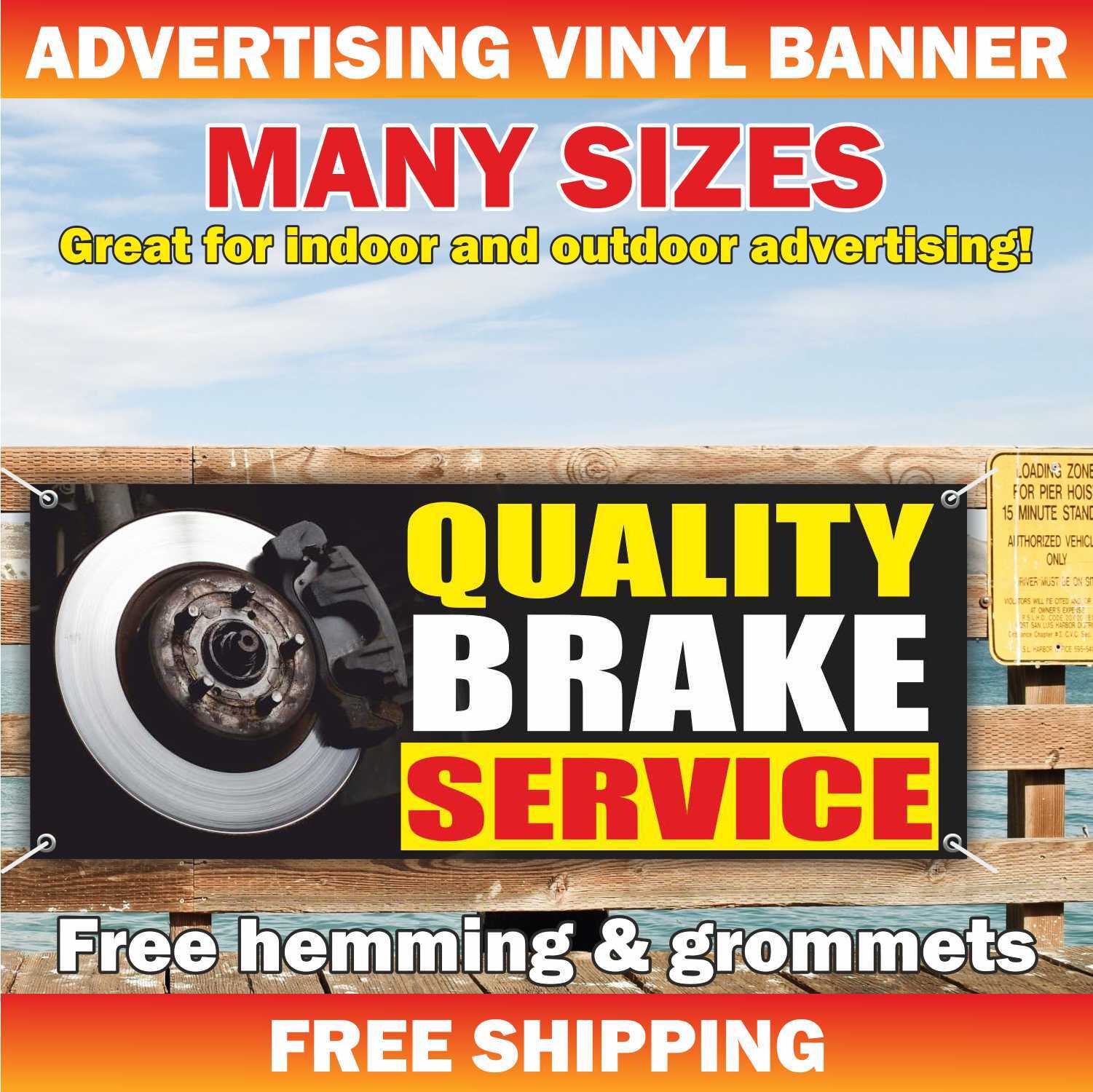 BRAKE SERVICE Advertising Banner Vinyl Mesh Sign auto car repair diagnostics fix