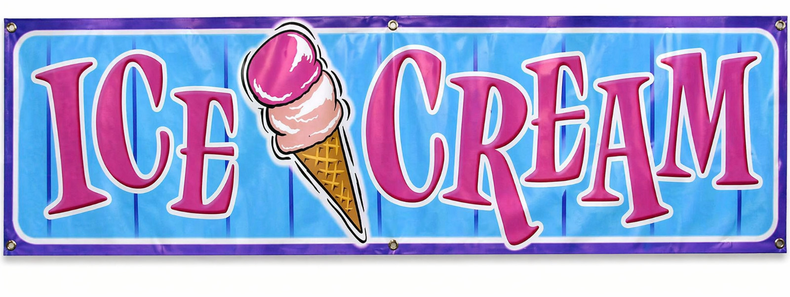 Ice Cream Vinyl Banner Sign – Concession – Craft Fair – 15oz Heavy Duty