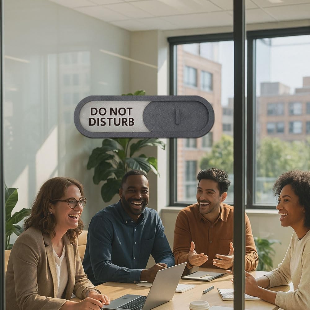 7.5×2.2 Inch Gray Premium MDF Do Not Disturb Welcome Slider Privacy Door Sign
