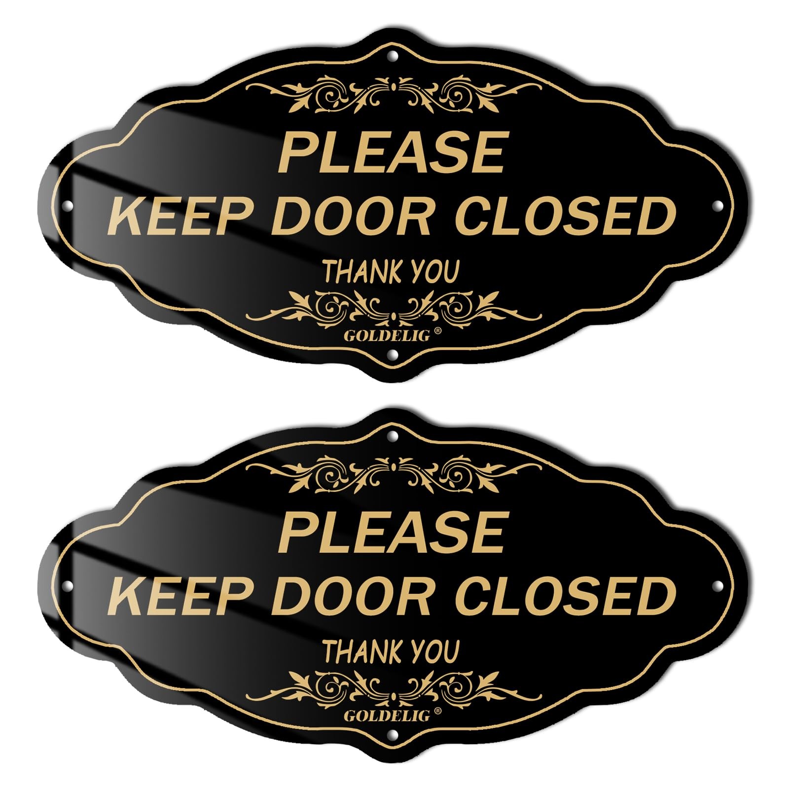 Please Keep Door Closed Sign 2 Pack 7.9 x 4 Inch Acrylic Gate Signs 3M