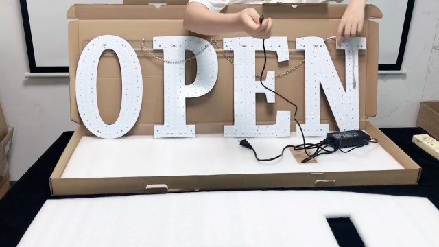 Extra Large 40&Prime;x14&Prime; LED Open Sign with Remote, 10 Brightness Levels, High Visibi