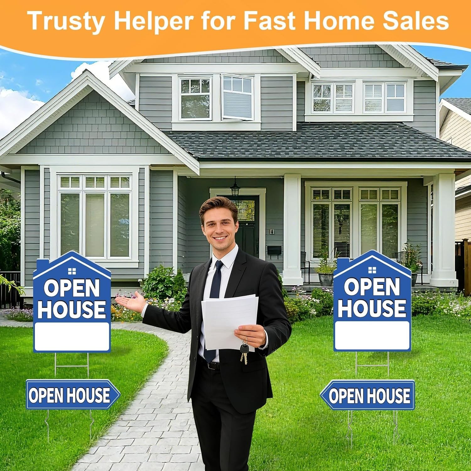 Open House Signs for Real Estate 5 Pack, 17&Prime;x13&Prime; Open House Sign Double Sided…