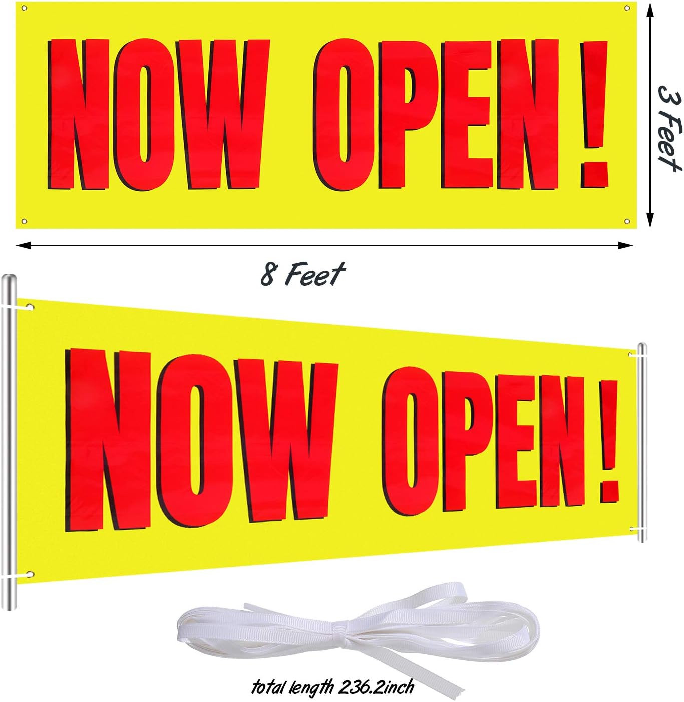 Large Now Open Banner Outdoor Indoor Signs Polyester Oxford Cloth Now Open Sign