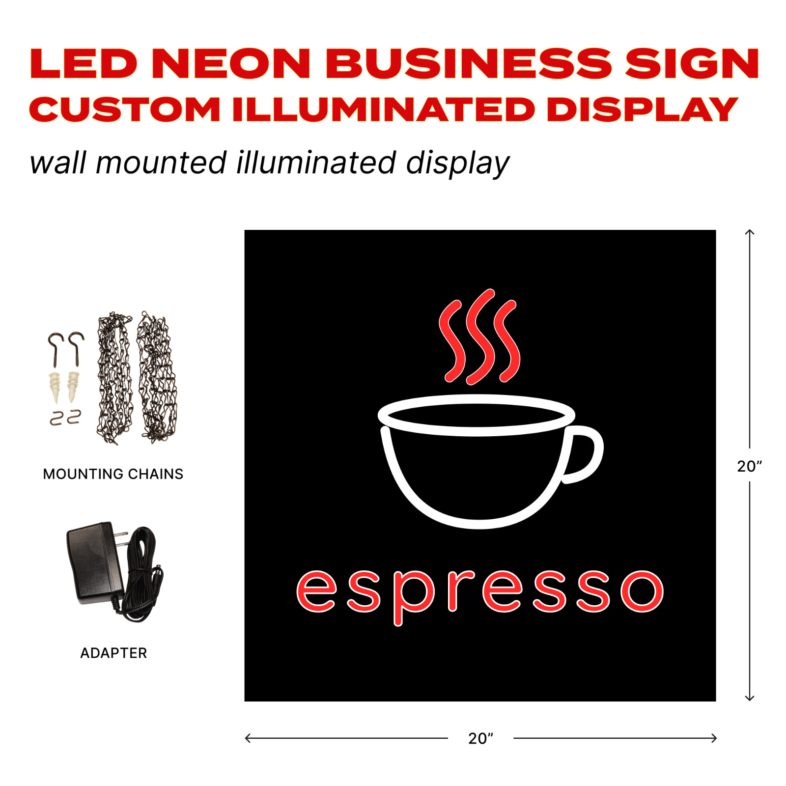 Pro-Lite **NEW** LED NANO SIGN – Espresso