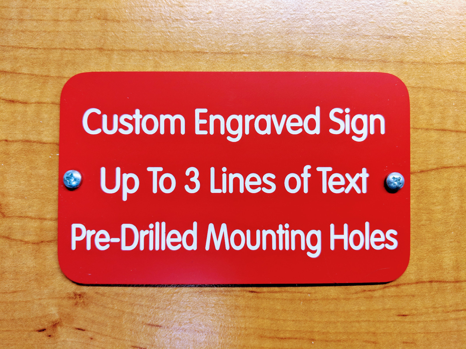 Custom Engraved 3×5 Red Weatherproof Sign | Barn Shed Deck Fence Memory Bench