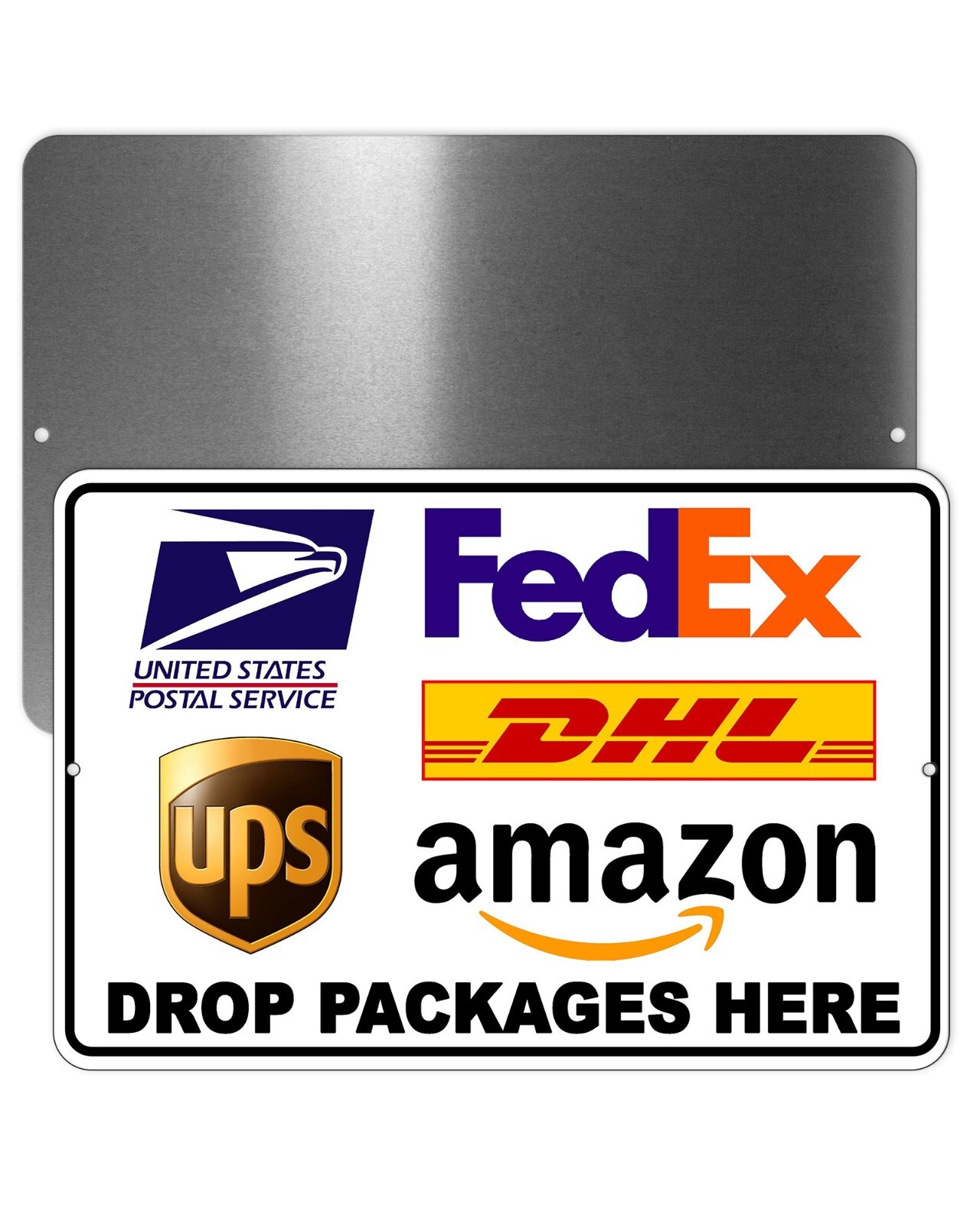 Delivery Instructions Drop Package Here Sign METAL usps fedex amazon ups MS022