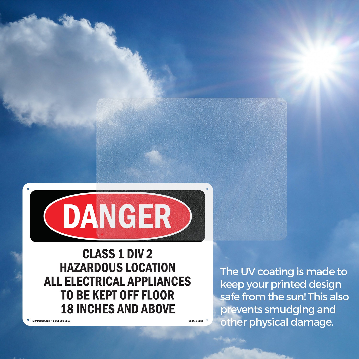 Class 1 Div 2 Hazardous Location All Electrical OSHA Danger Sign – 5 or 10 Pack