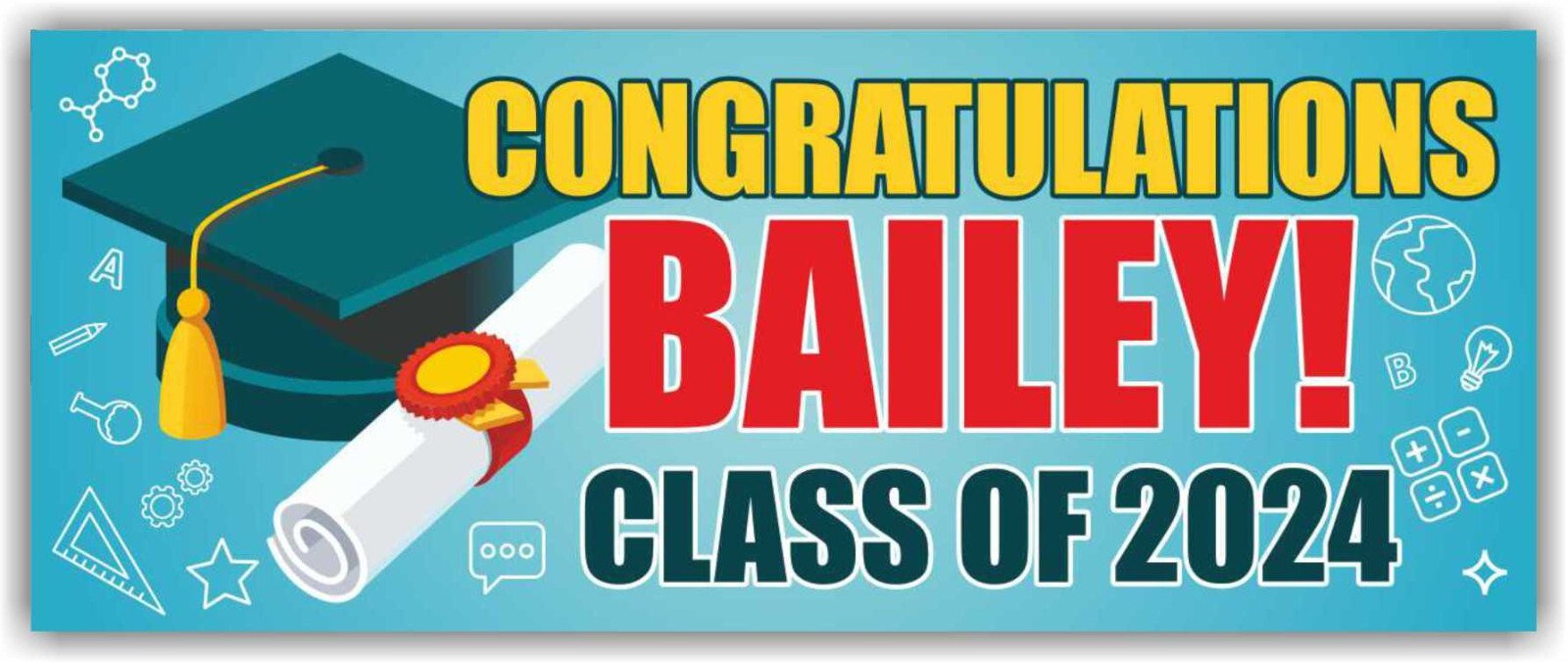 CLASS OF 2024 Advertising Banner Vinyl Mesh Sign School University Graduate