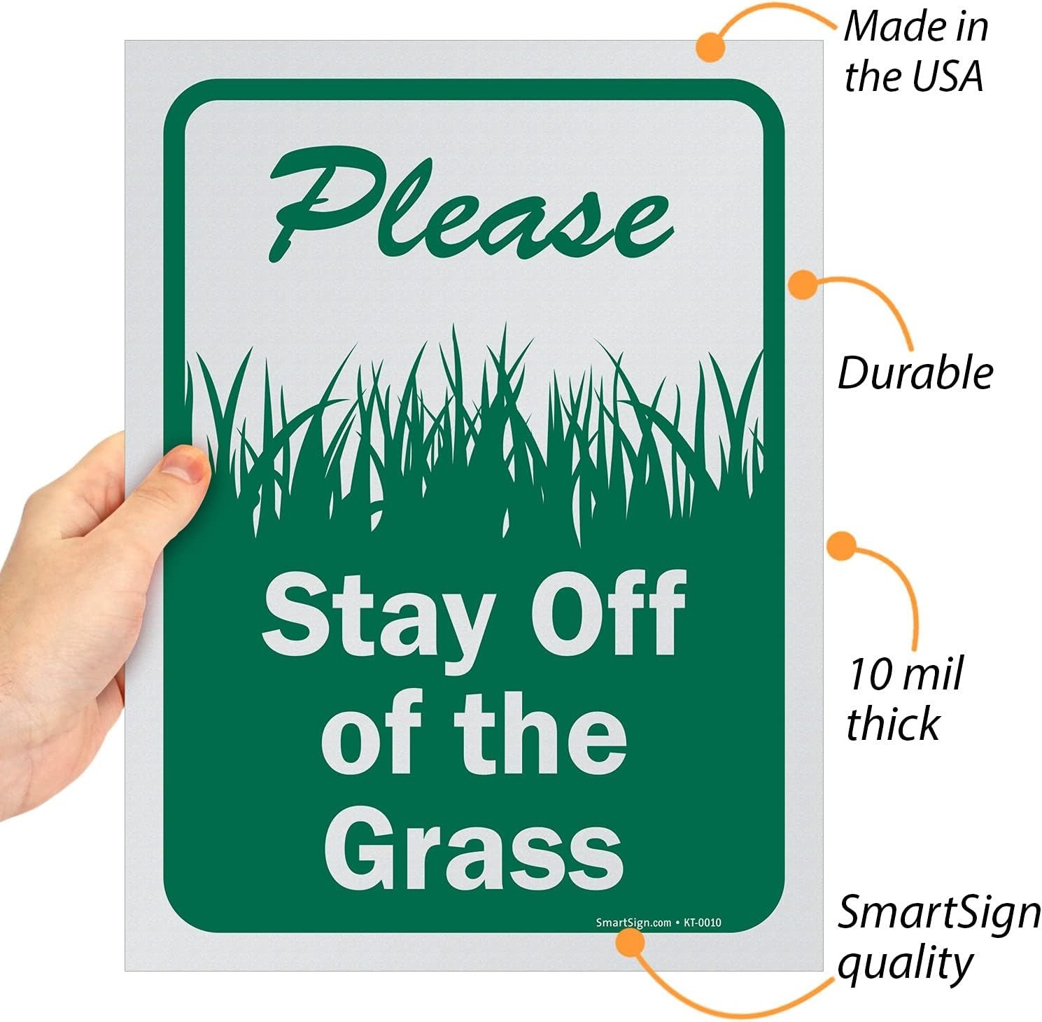 Pack of 5 12 x 9 inch “Please Stay Off The Grass” Sign, Screen Printed, 10 mi…