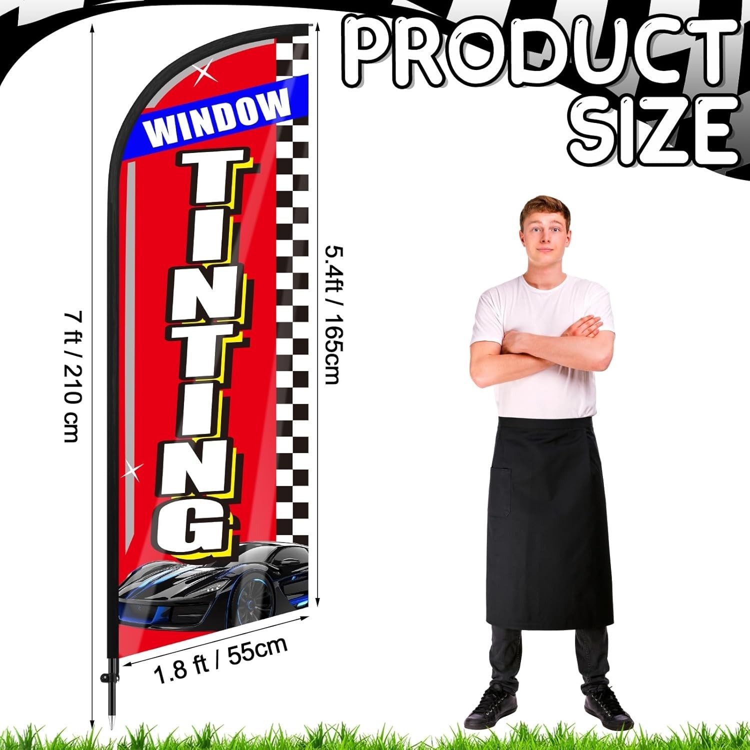 Advertising Feather Flag 7 ft Advertising Swooper Flag Banner Signs with Pole…