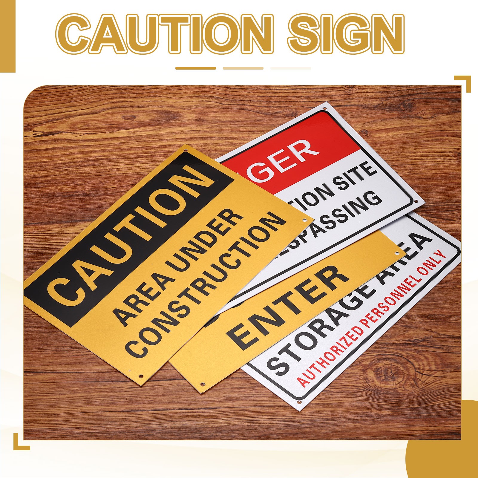 Caution Do Not Enter Sign, 12 x 8 Inch & Aluminum