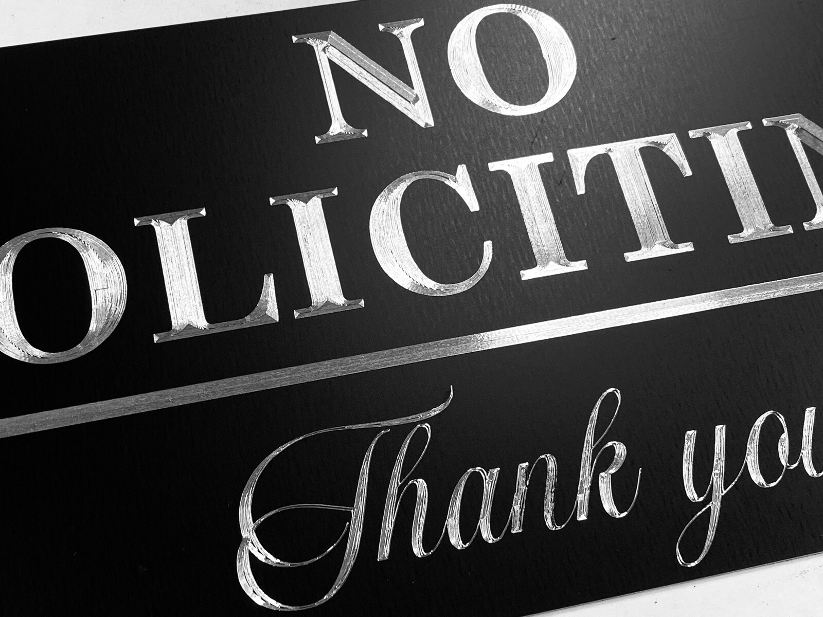 Engraved No Soliciting Company Business Metal House Outdoor Sign 12×6 Plaque